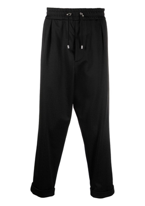 Balmain elasticated drawstring-waist trousers - Black