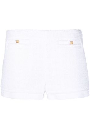 Valentino Garavani Rockstud bouclé shorts - White