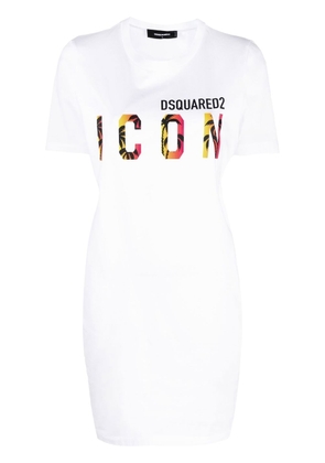 Dsquared2 Icon Sunset Palm T-shirt dress - White