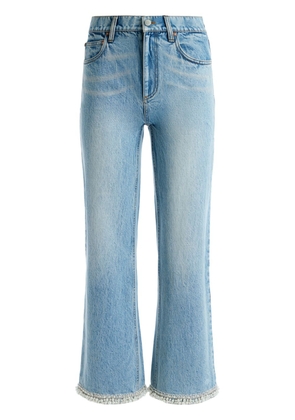 alice + olivia Ora embellished wide-leg jeans - Blue