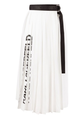 Karl Lagerfeld pleated wrap midi skirt - White