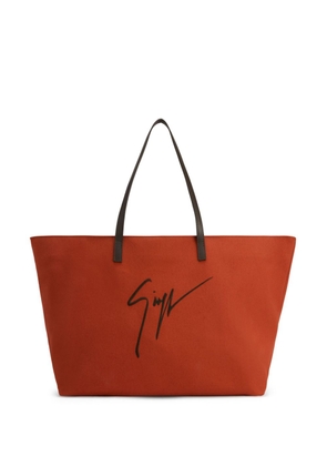 Giuseppe Zanotti Macis logo-embroidered tote bag - Orange