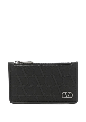 Valentino Garavani V-Logo embossed leather wallet - Black