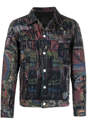 Givenchy all-over graphic-print denim jacket - Black
