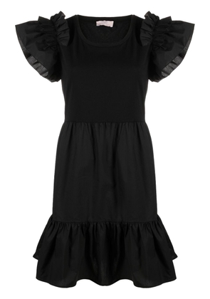 LIU JO ruffled short-sleeves dress - Black