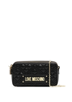 Love Moschino logo-plaque mini bag - Black
