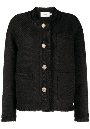 b+ab fringe-detailing tweed jacket - Black