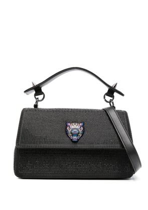 Plein Sport tiger-head crystal embellished tote bag - Black