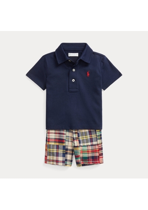 Jersey Polo Shirt & Madras Short Set