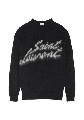 Saint Laurent Mohair-Wool Logo Sweater