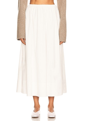 Helsa Cotton Poplin Midi Skirt in White - White. Size XS (also in ).
