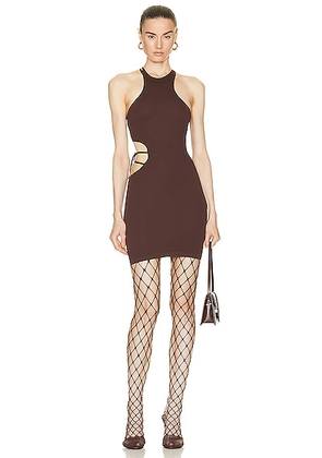 Andreadamo Mini Dress with Cut Outs in Nude - Chocolate. Size XXS/XS (also in ).