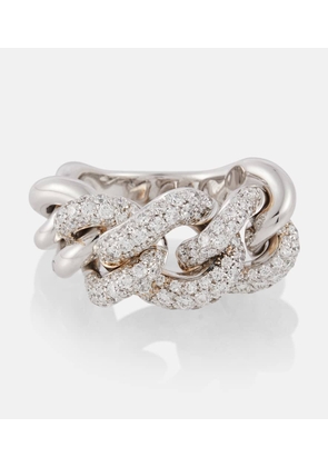Pomellato Catene 18kt white gold ring with diamonds