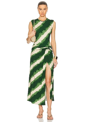 Johanna Ortiz Wrapped In Color Ankle Dress in Green & Ecru - Green. Size 6 (also in ).