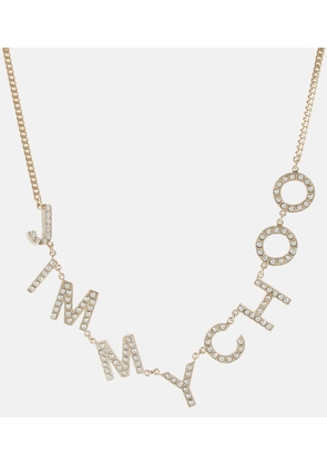 Jimmy Choo Crystal-embellished logo necklace