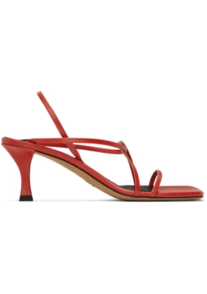 Proenza Schouler Red Square Strappy Heeled Sandals