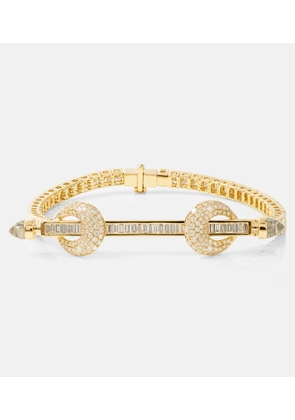 Ananya Chakra 18kt gold bracelet with diamonds and quartz