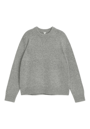 Heavy Knit Wool Jumper - Grey