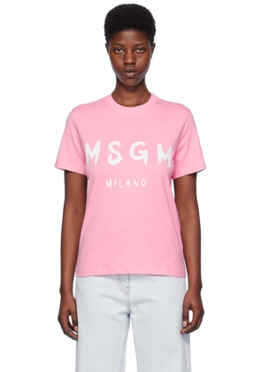 MSGM Pink Solid Color T-Shirt
