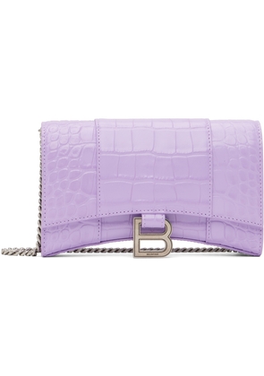 Balenciaga Purple Hourglass Wallet Chain Bag