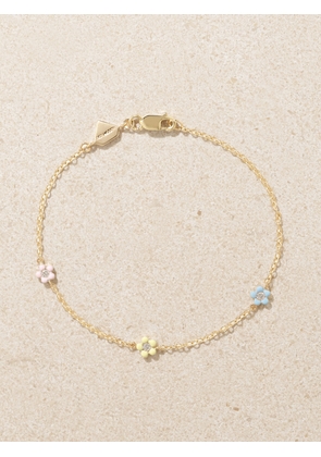 Alison Lou - Mini Flower By The Yard 14-karat Gold, Diamond And Enamel Bracelet - One size