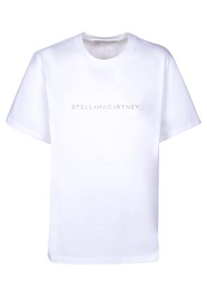 Stella Mccartney Glitter Logo White T-Shirt