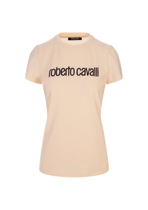 Roberto Cavalli Ivory T-Shirt With Logo