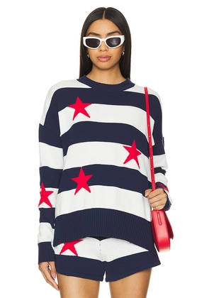 BEACH RIOT Callie Sweater in White,Navy. Size M, S, XL, XS.