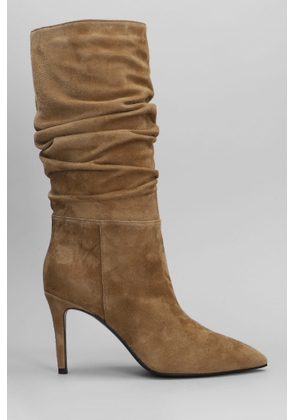 Via Roma 15 High Heels Boots In Brown Suede