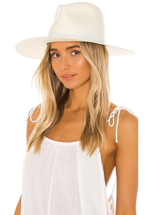 Janessa Leone Zoe Packable Hat in Ivory. Size XL.