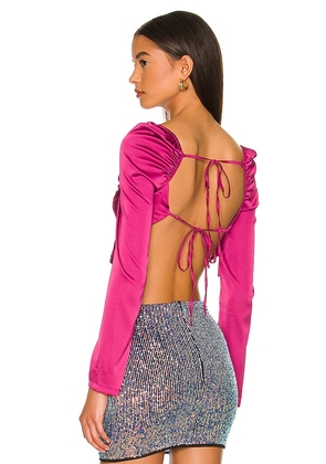 MORE TO COME Kaela Open Back Top in Fuchsia. Size XL.