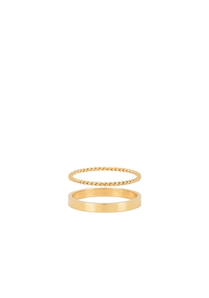 petit moments Stacker Thin Rings in Metallic Gold. Size 7, 8.