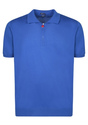 Kiton Iconic Electric Blue Cotton Polo Shirt