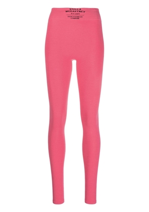Stella McCartney logo-print ribbed leggings - Pink