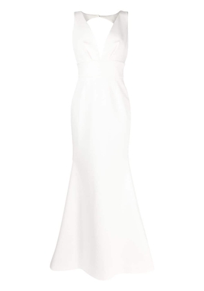 Rachel Gilbert Lennon V-neck gown - White