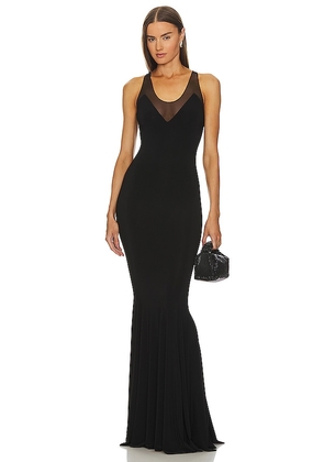 Norma Kamali Racer Fishtail Gown in Black. Size XS.
