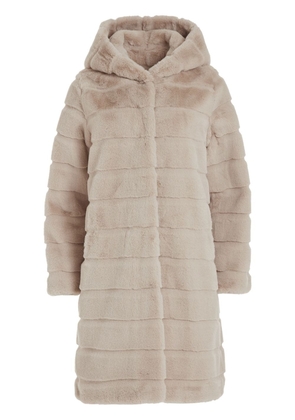Apparis faux-fur hooded coat - Neutrals