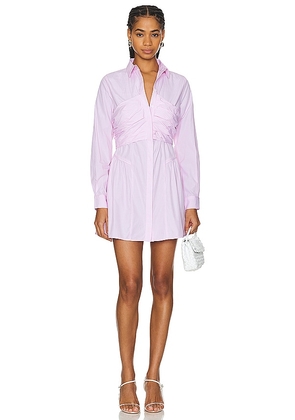 SOVERE Evermore Corset Shirt Dress in Pink. Size L, S, XS.