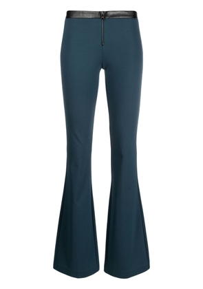 Patrizia Pepe contrast-waistband flared trousers - Blue