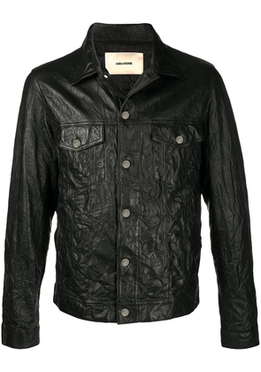 Zadig&Voltaire Base crinkle leather jacket - Black