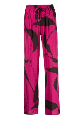 Kiton graphic-print high-waisted trousers - Pink
