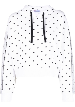 RED Valentino heart-print cropped jumper - White