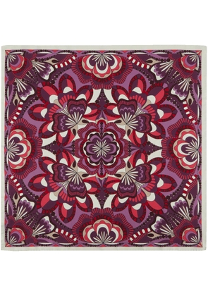 Lancel floral-print silk scarf - Purple