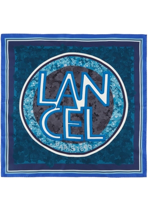Lancel Roxane logo-print silk scarf - Blue
