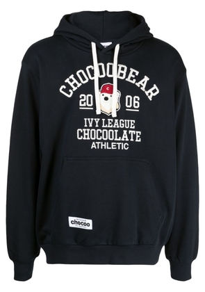 CHOCOOLATE logo-embroidered cotton hoodie - Blue