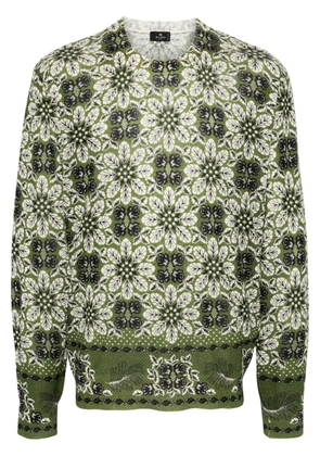 ETRO floral-print fine jumper - Green