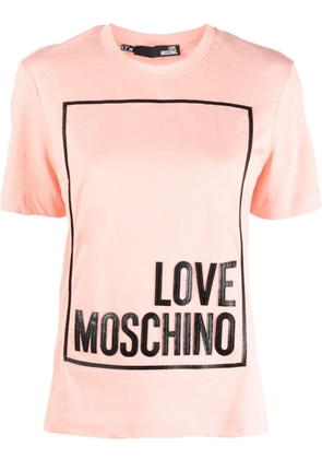 Love Moschino logo-appliqué cotton T-shirt - Pink