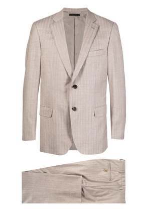 Brioni Glen-check single-breasted suit - Brown
