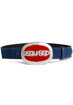 Dsquared2 logo-buckle denim belt - Blue