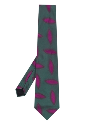 Versace Pre-Owned 2000s geometric-print silk necktie - Green